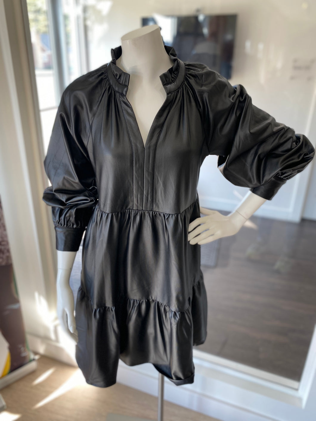 Sweet Baby Faux Leather Dress