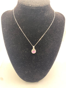 Pink Silver Necklace