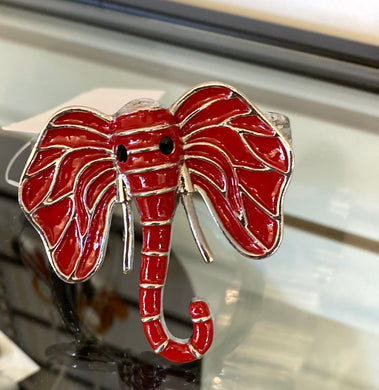 Red Elephant Hinged Bracelet