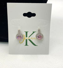 Load image into Gallery viewer, Pink Silver Earrings