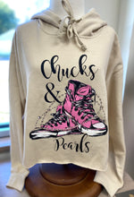 Load image into Gallery viewer, Chucks and Pearls Crop Hoodie