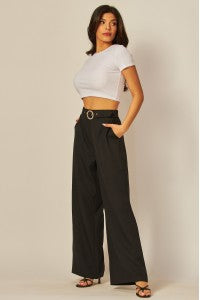 Pearl Buckle Trouser Pants