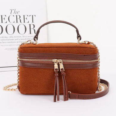 Faux Suede Cosmetic Bag