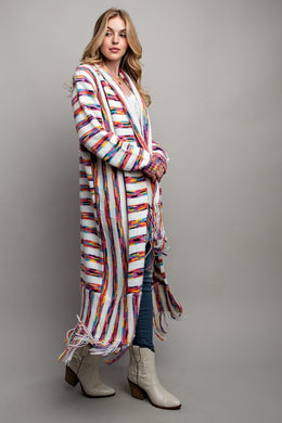 Rainbow Cardigan w/ fringe detail