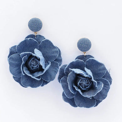 Floral Denim Earrings