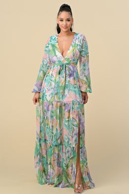 Long sleeve Floral Maxi Dress