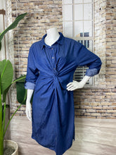 Load image into Gallery viewer, Twisted Front Denim Dress