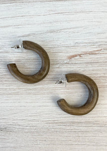 Wood Hoop Earrings