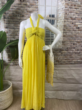 Load image into Gallery viewer, Yellow Twisted Neck Dress