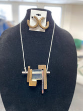 Load image into Gallery viewer, Wood/ Resin/ Aluminum Tube Necklace